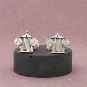 sterling silver mens vintage rolls royce flying lady cufflinks